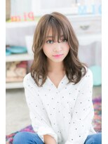 ミック ヘアアンドメイク アップ 駒込店(miq Hair&Make up) シースルーバング×ダークグレージュのくせ毛風ラフカール