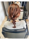 編みおろし インナーカラー お呼ばれ