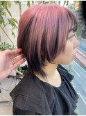 Goofy銀座/東京/逆インナーカラー/ピンク/ネオウルフカット