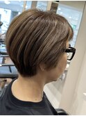 40代50代大人丸みショートカット髪質改善ハイライト