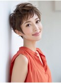 ☆ホワイトグレージュミニウルフデジタルパーマチェリーブラウン
