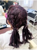 【ヘアセット】リボンツインテール/編み込み/梅田駅