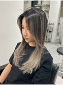 ミディアムショートウルフミニボブオリーブグレージュウルフボブ