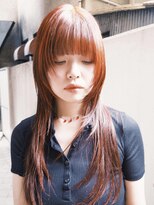 ボコカ(bococa)&nbsp;【macana指名】レイヤーロングウルフオレンジレッド暖色