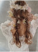 花嫁ヘアツイン編みおろし