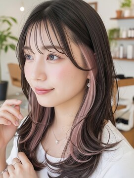 ミーム 原宿 表参道(meme) ”韓国風インナーカラー×レイヤーカット