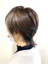 アズールサン 草加西口店(azule-sun)&nbsp;ショートウルフ,アシメスタイル,メッシュ,ブリーチ,グレージュ