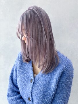 ミディアム顔周りレイヤーダブルカラーブリーチ_F20870