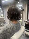顎ライン　ボブパーマスタイル　セット簡単　ミニボブ