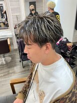 アオアクア 新越谷店(AO-AQUA)&nbsp;メンズハイライト/ホワイトメッシュ/コントラスト/ケアブリーチ