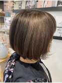 三鷹白髪ぼかしハイライトショートボブウルフショートカット韓国