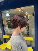 大人可愛い丸みショート/似合わせバング/透明感ヘアカラー