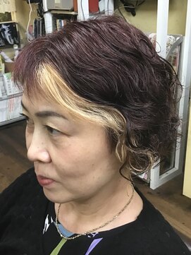 プレインズ美容室 パーマ＋フロントインナーカラー