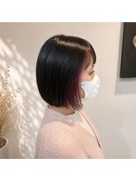 サロンド ノワ 本通(salon de Noix)&nbsp;インナーピンクタッセルボブ