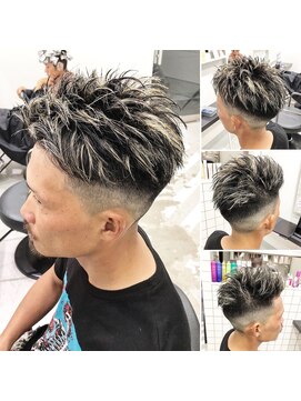 エルマーク(L-MARK) ホワイトハイライト×刈り上げ