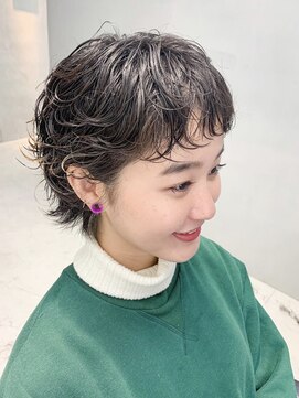 テトヘアー(teto hair) ウェーブ ピンパーマ 耳掛け ワンカール ショート ウルフ