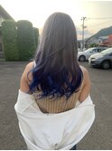 グラデーション×寒色系透明感カラーゆるふわ大人ロング