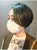 【新宿penelope】インナーグリーン×前下がりショート! 遠藤至