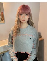 roots pink × white beige