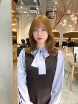 ロンド エスポワール 錦糸町(Lond espoir)&nbsp;黒髪レイヤーロンググレーベージュ前髪パーマ【韓国ヘア鈴木颯】