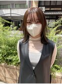 20代暗めカラーデザインカラーロングオリーブグレージュベージュ