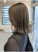 オリーブベージュ_切りっぱなしボブ_錦糸町