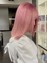 ベレーザ 渋谷(BELEZA)&nbsp;8334ミルクティーピンクハイトーンカラーマッシュパーマ韓国ボブ