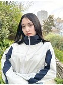 切りっぱなしボブ髪質改善縮毛矯正プリンセストリートメント暗髪