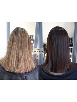 [縮毛矯正/髪質改善]指通りなめらか！当店の髪質改善矯正はふんわり柔らかく、ツヤやかな仕上がりです。