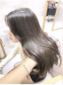 ★小顔顔周りレイヤーカットオリーブグレージュ新宿10代20代30代