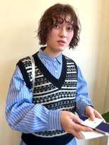 Idk ボブレイヤーパーマ＋ピンクオレンジカラー