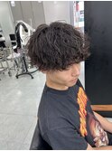MEN'S HAIR/ブルーブラック/スペインカール/韓国マッシュ