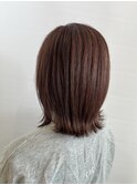 ピンクブラウンハイライトミディ