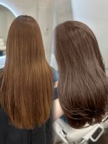 アイシー 表参道(ICY)&nbsp;ラベンダーグレージュビフォーアフター/ダブルカラー