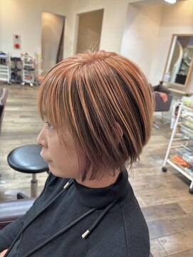 フーチー クーチー ヘッド ショップ 曽根本店(FUCHI KUCHI head shop) @fuchi_kuchi.okada［豊中,アンブレラカラー/オレンジベージュ］