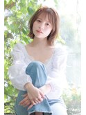 ナチュラルボブ前髪ありイメチェン20代30代40代50代ショートボブ