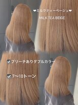 アンダーバーホワイト 広島 本通店(_WHITE)&nbsp;ミルクティーベージュ☆/ブリーチ/ダブルカラー/ハイライト