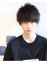 ネイビー(NAVY)&nbsp;シャープな前髪×ソフトスパイク セミウエットビジカジショート