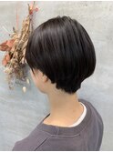 髪質改善まるみシルエット大人ショート黒髪暗髪ツヤ感ナチュラル
