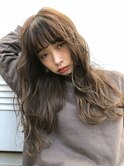 透明感☆くせ毛風ロング/カーキグレージュ