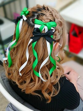 ヘアーメイク ティアラ(Hair make Tiara) 編み込み×リボンヘア☆+゜