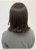 艶髪ダークブラウン/外ハネレイヤーボブ