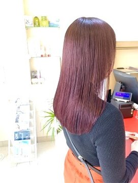 ヘアステージ スプール(HAIRSTAGE SPOOL) ロングスタイル　イルミナカラー　ピンクバイオレット