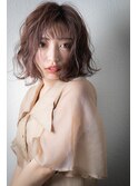 ミルクティーアッシュ大人美人外ハネボブパーマv上尾30代40代
