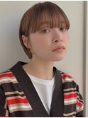 耳かけボブ/ワイドバング/ミニボブ/イメチェン/ベージュ