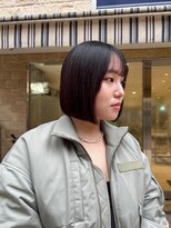 アース 高円寺店(HAIR & MAKE EARTH)&nbsp;前下がりプツっとボブ 【@mppp_32485】