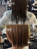 サンド クリア 横浜本店(sand clear)&nbsp;くびレイヤーボブルフネビージュ小顔ワンレンこなれミディ