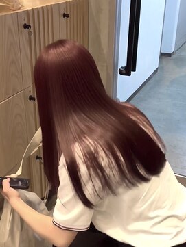 ロンドシェリ 仙台(Lond Cheri) 髪質改善縮毛矯正ブリーチなしダブルカラーワインレッド