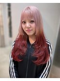 【 HIYORI 】" ピンク × レッド　ルーツカラー "