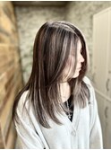コントラストハイライト/白髪ぼかしハイライト/レイヤーカット